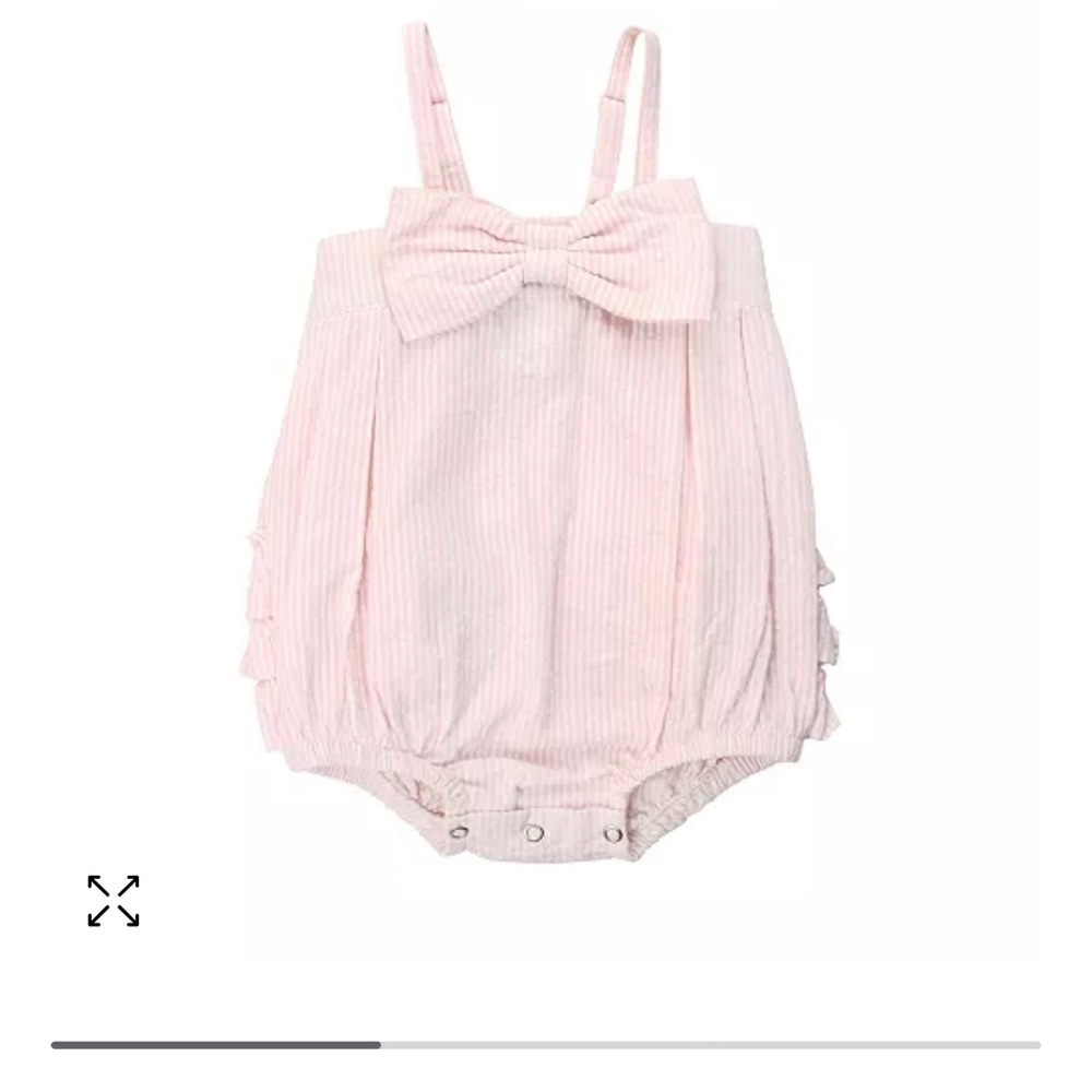 Rufflebutts Pink Seersucker Romper Size 18-24 months